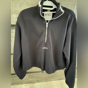 DKNY Sport Unisex Zip-Up Black Sweater